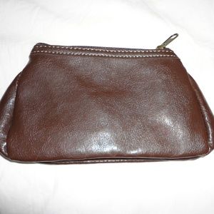 Lacome Dark Brown leather makeup pouch